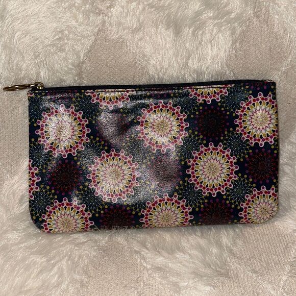 Fossil Large Wristlet Travel Bag PVC Blue Turquoise Multicolored - Picture 2 of 8